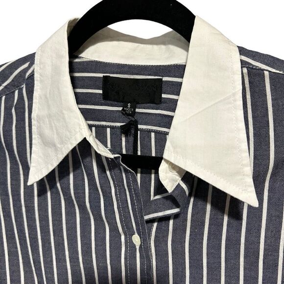 Revolve NILI LOTAN Hailey striped cotton-poplin shirt - Picture 8 of 15